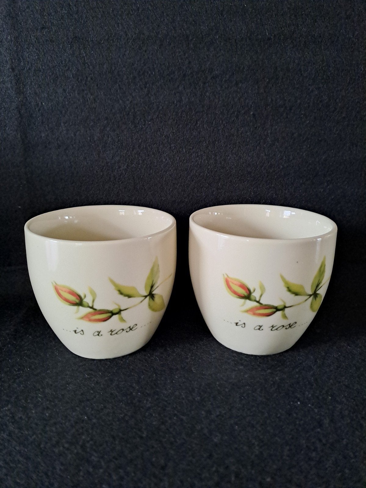 2 Koffiekommen Jet 'a rose is a rose', Overige typen, Ophalen of Verzenden, Zo goed als nieuw, Overige stijlen