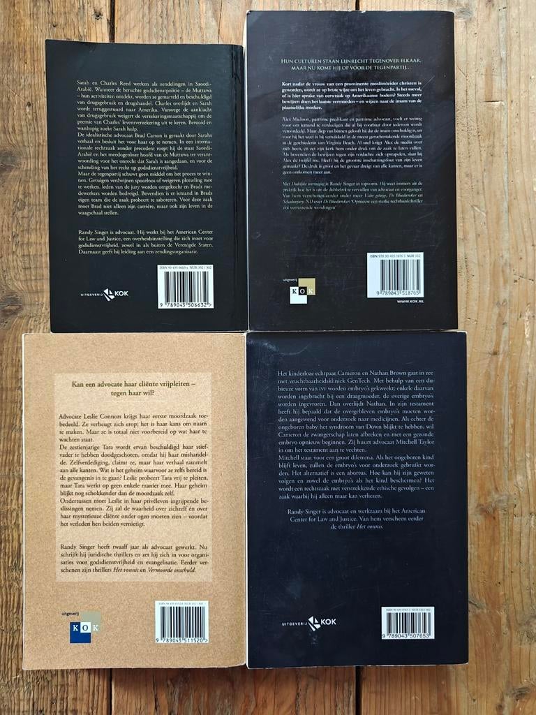 4 Thrillers van Randy Singer., Boeken, Ophalen of Verzenden, Zo goed als nieuw
