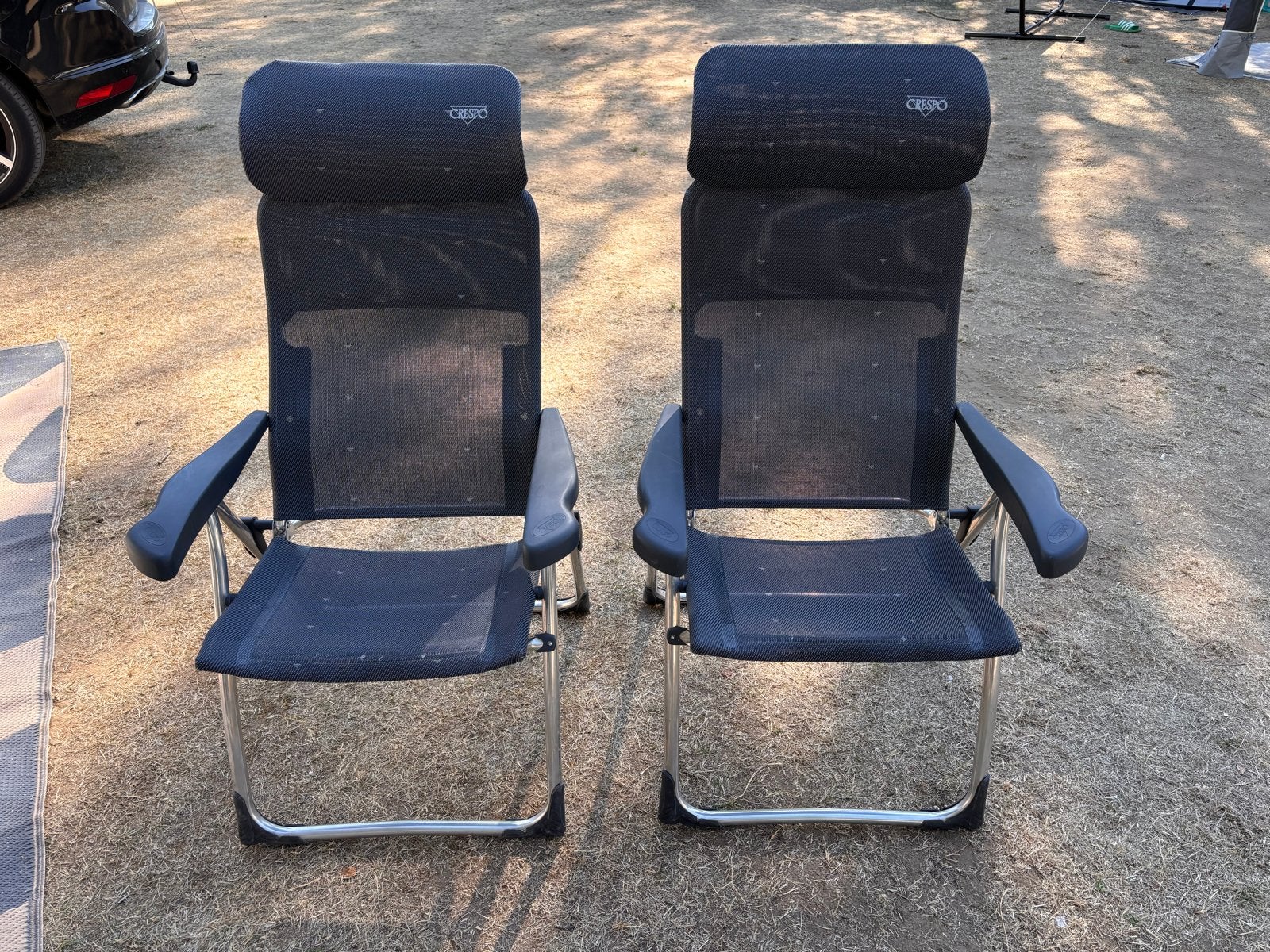 2 stuks Crespo AL/215 Compact campingstoel dark grey, Ophalen, Zo goed als nieuw, Campingstoel