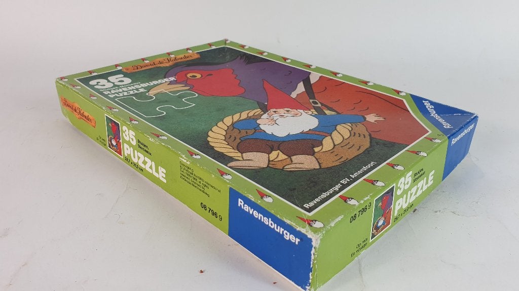 David de Kabouter, vintage puzzel, Ravensburger 1988. 8C5, Tweedehands verkoop, Tweedehands verkoop, Gebruikt, Geen@idee.nl