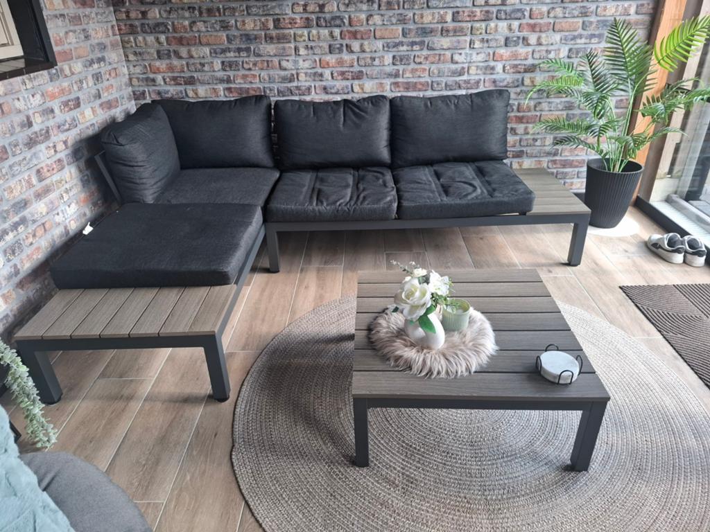 Zo goed als nieuwe loungeset met tafel, 230x170 cm, Tuin en Terras, Ophalen