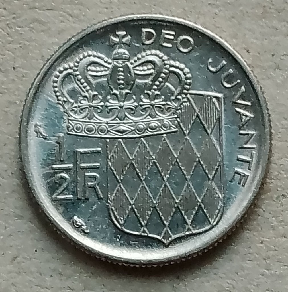 Monaco, 1/2 franc 1965, Ophalen of Verzenden, Overige landen, Losse munt
