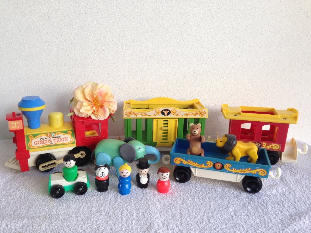 🤡Nette Vintage FISHER-PRICE *CIRCUS TRAIN* no.991 uit 1972., Ophalen of Verzenden, Gebruikt, Speelset, Met geluid