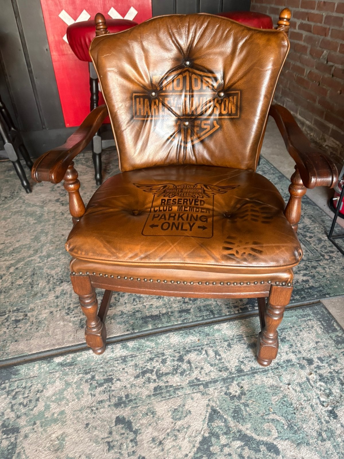 HARLEY DAVIDSON STOEL TAFEL!!, Ophalen, Gebruikt