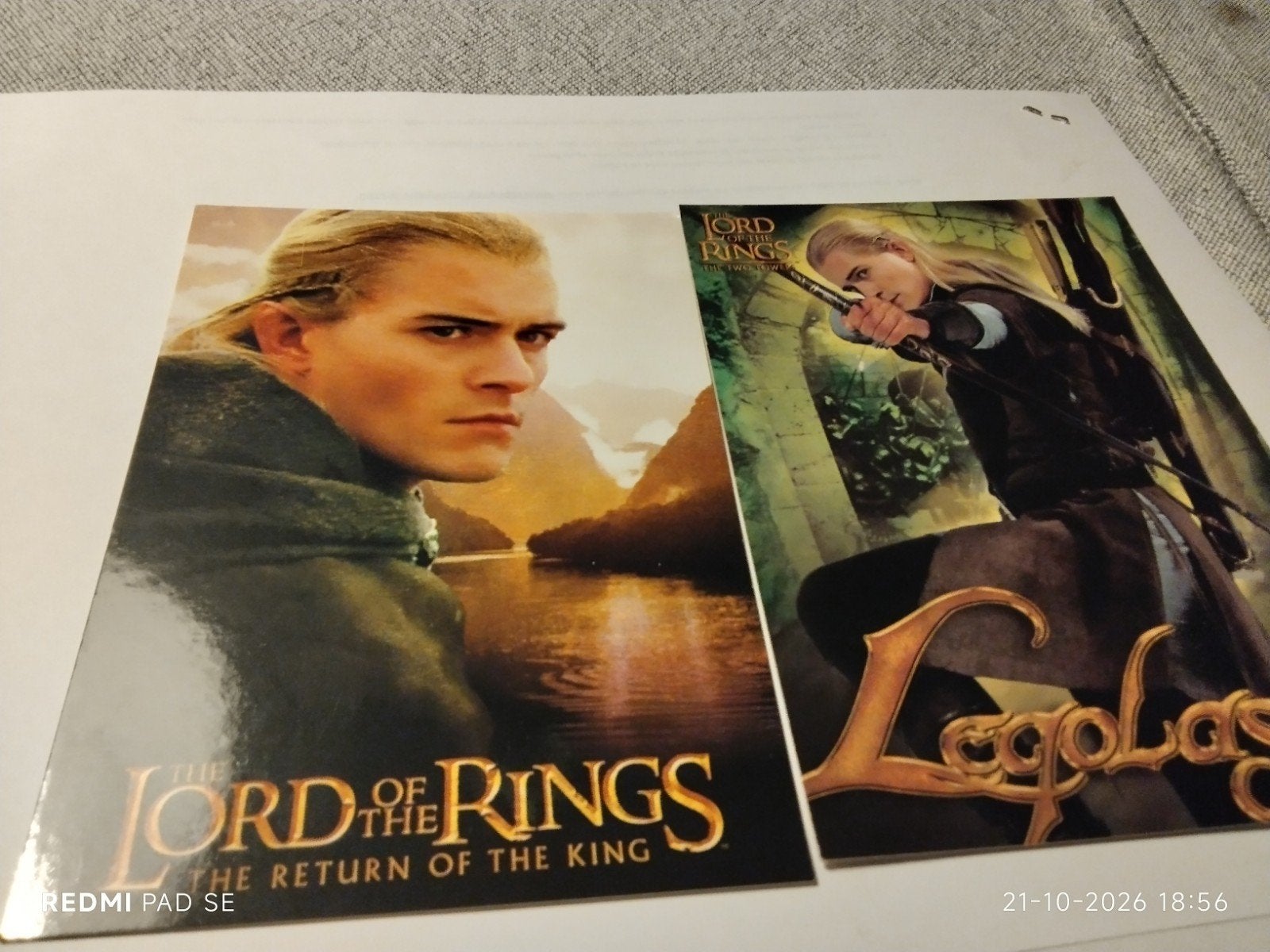 Lord of the Rings Legolas  ansichkaarten LEGOLAS., Rechthoekig Staand, A4 of kleiner, Ophalen of Verzenden, Zo goed als nieuw