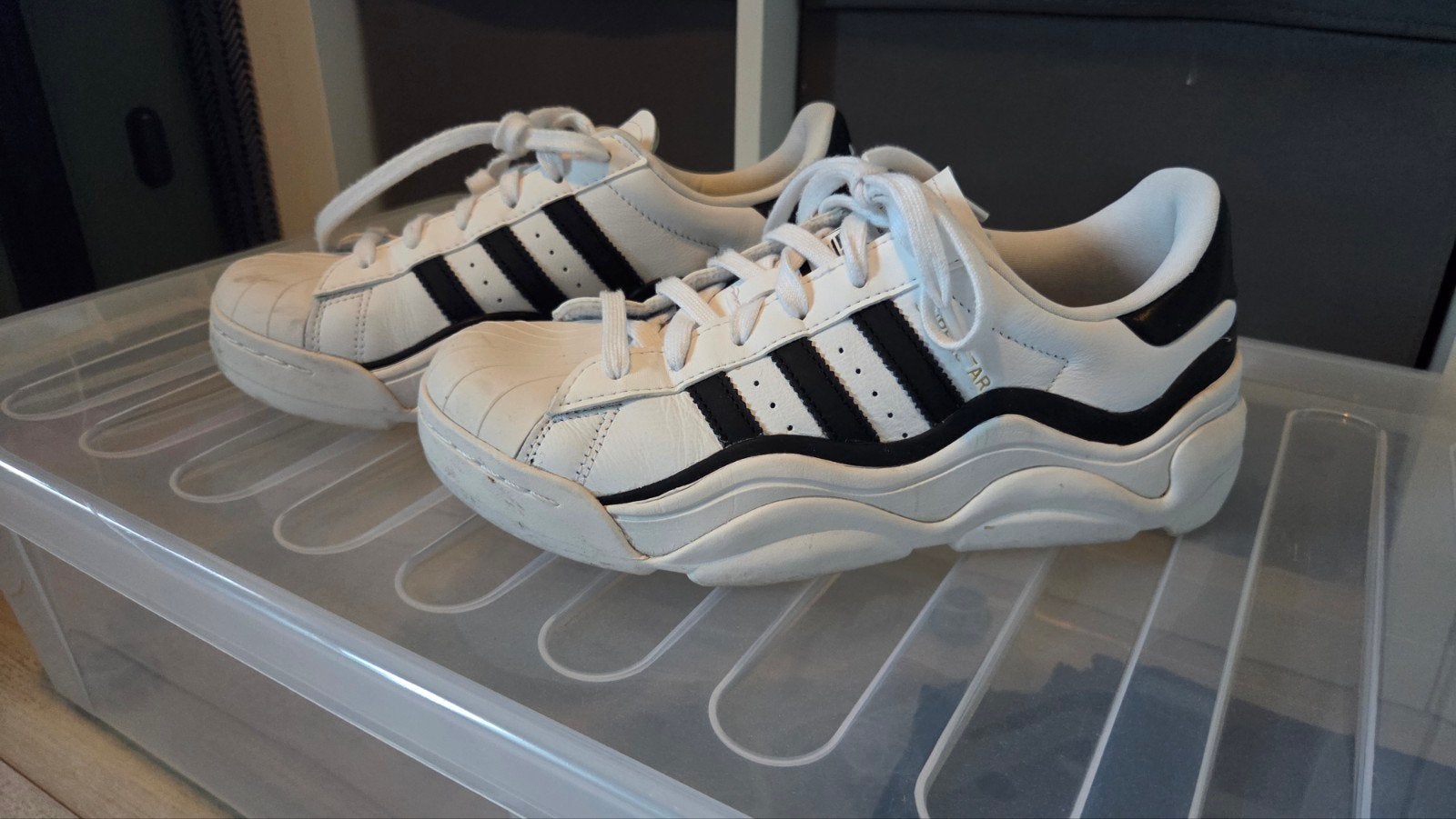 Adidas Superstar sneakers wit/zwart maat 38 2/3, Ophalen, Adidas, Wit, Sneakers of Gympen