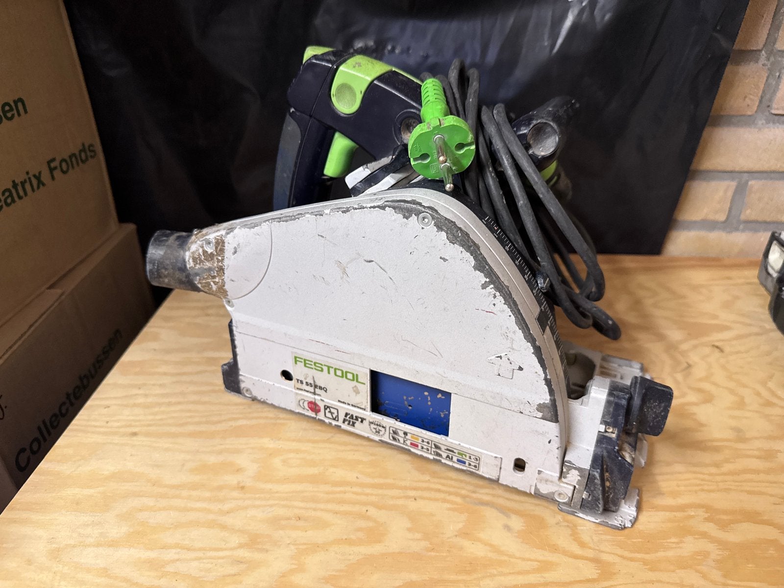 Festool TS 55 EBQ, Doe-het-zelf en Verbouw, Gebruikt, Invalzaag, Ophalen of Verzenden, 30 tot 70 mm