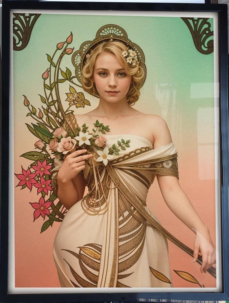 Unieke Kunst Poster | Alpohonse Mucha | \'Bloemen\' deco