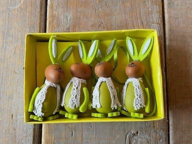 4 x hangende paasdecoratie / eieren / haasje. Groen. NIEUW., Diversen, Ophalen, Nieuw