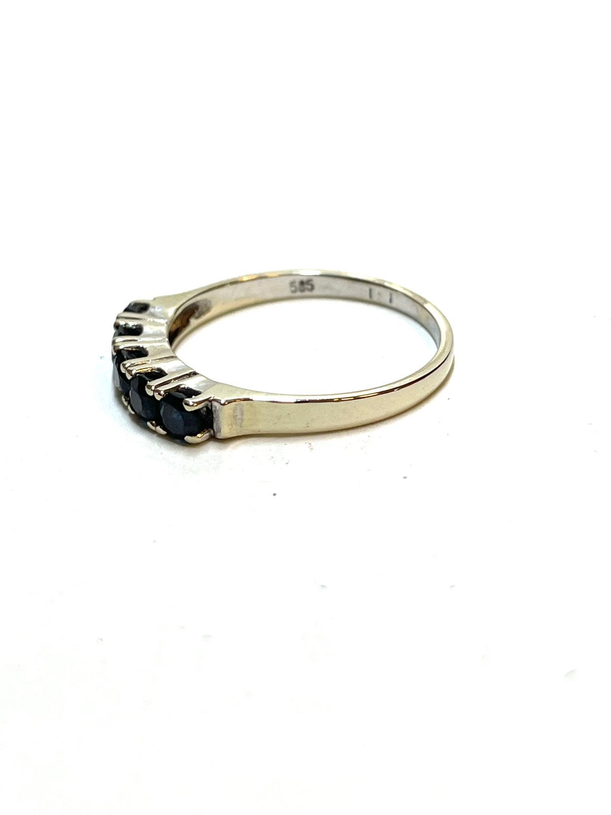 14k witgouden ring met saffier, Sieraden, Tassen en Uiterlijk, Ringen, 18 tot 19, -, -, Ophalen of Verzenden