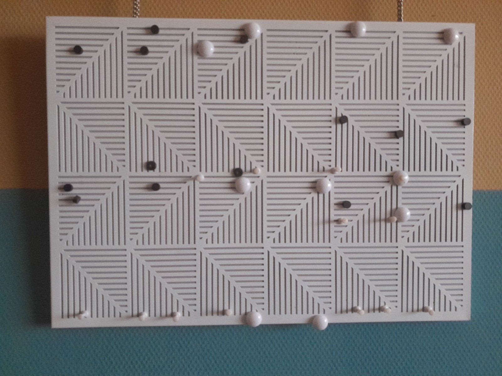 Designer magneet- annex prikbord 53x38cm wit gelakt metaal, Huis en Inrichting, Woonaccessoires | Overige, Ophalen of Verzenden