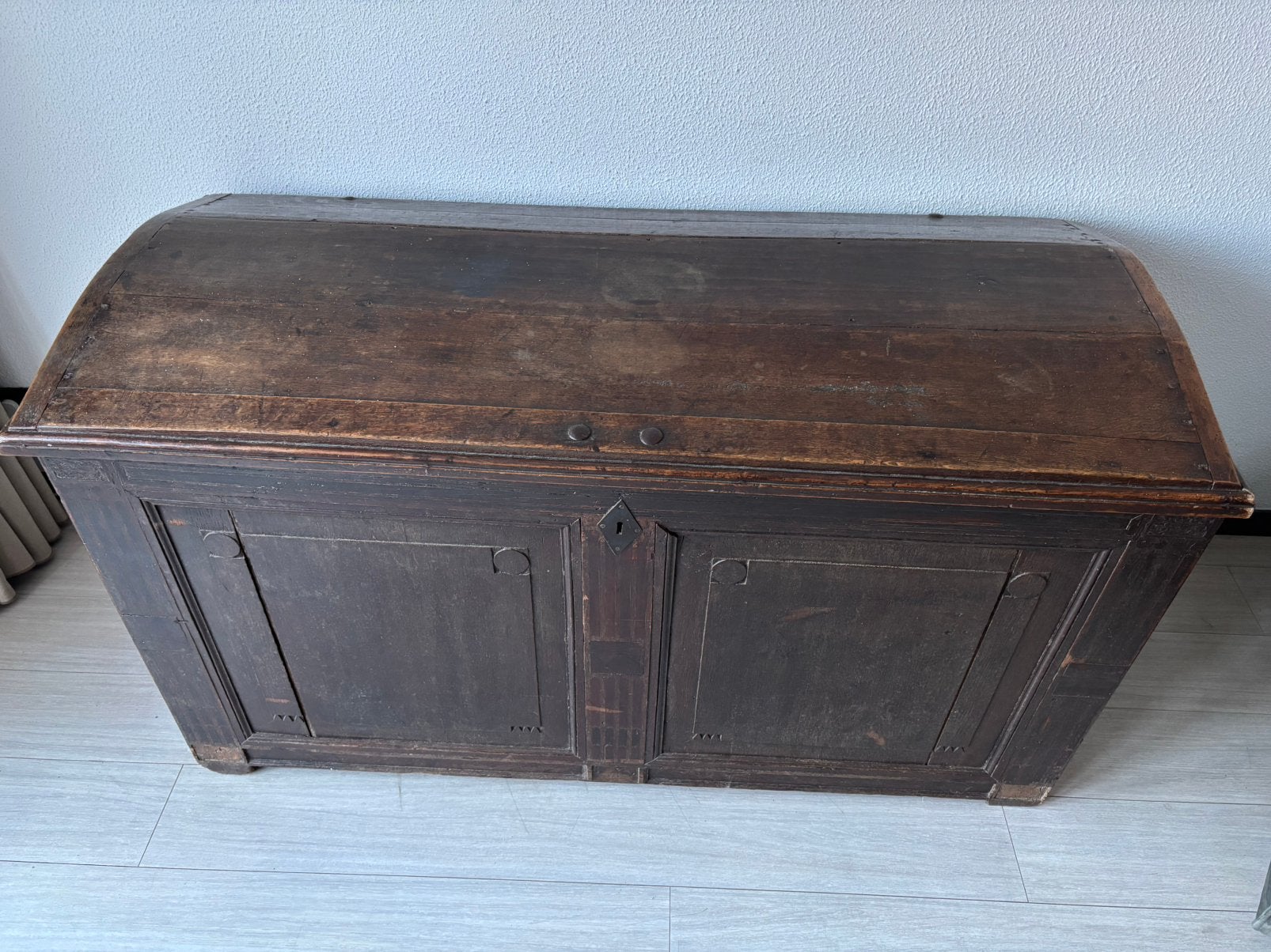 Antieke houten scheepskist / dekenkist – massief hout –uniek, Huis en Inrichting, Woonaccessoires | Kisten, Ophalen, Zo goed als nieuw