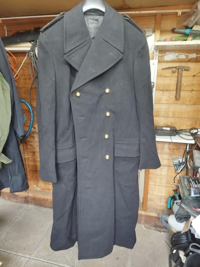 Vintage Marine Wollen Overjas - Zwart met Gouden Knopen, Onbekend, Zwart, Overige maten, Ophalen of Verzenden