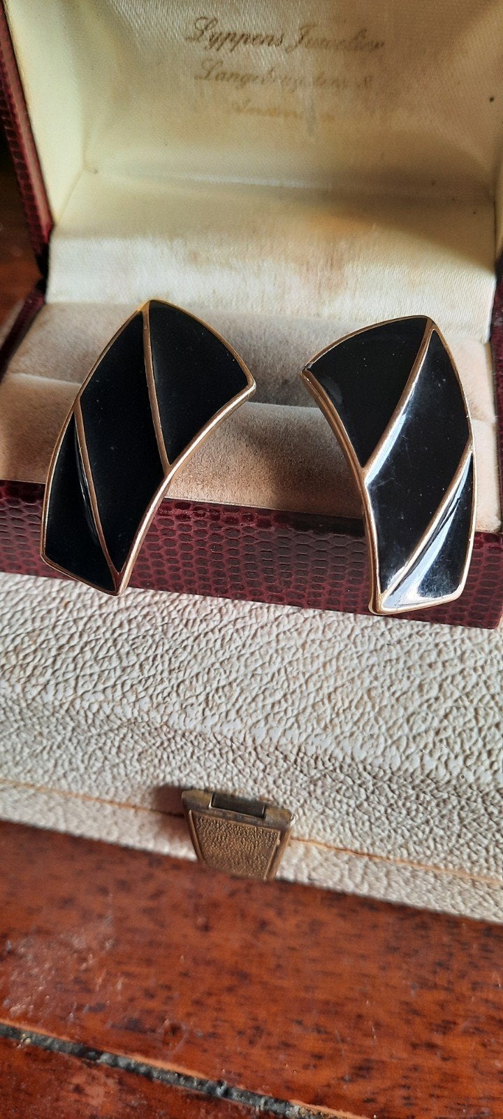 Vintage Trifari emaille cloisonné oorbellen, Sieraden, Tassen en Uiterlijk, Ophalen of Verzenden