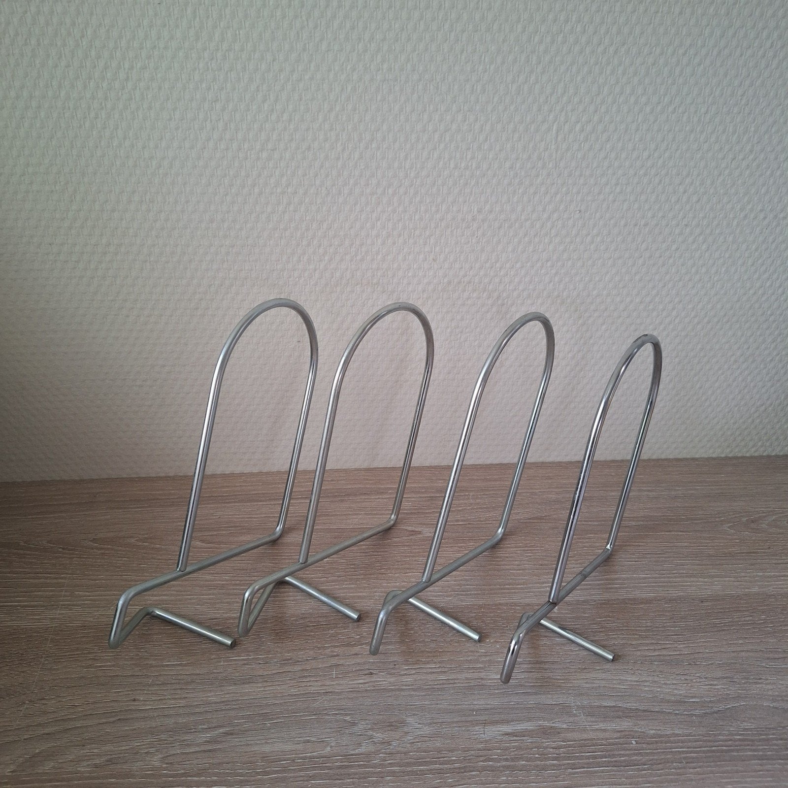 4 vintage zilver grijze Ikea Flit boekensteunen bookends, Ophalen of Verzenden, Zo goed als nieuw