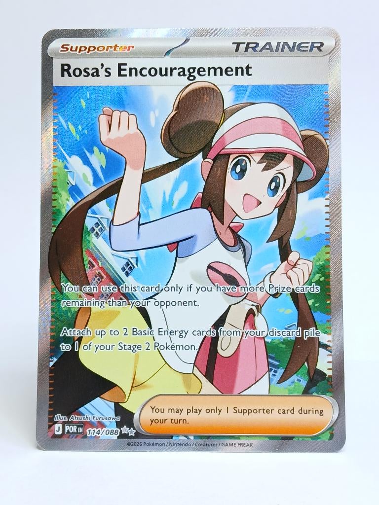 Pokémon - POREN - Rosa's Encouragement - 114/088 - Full Art, Verzenden, Zo goed als nieuw, Losse kaart, Foil