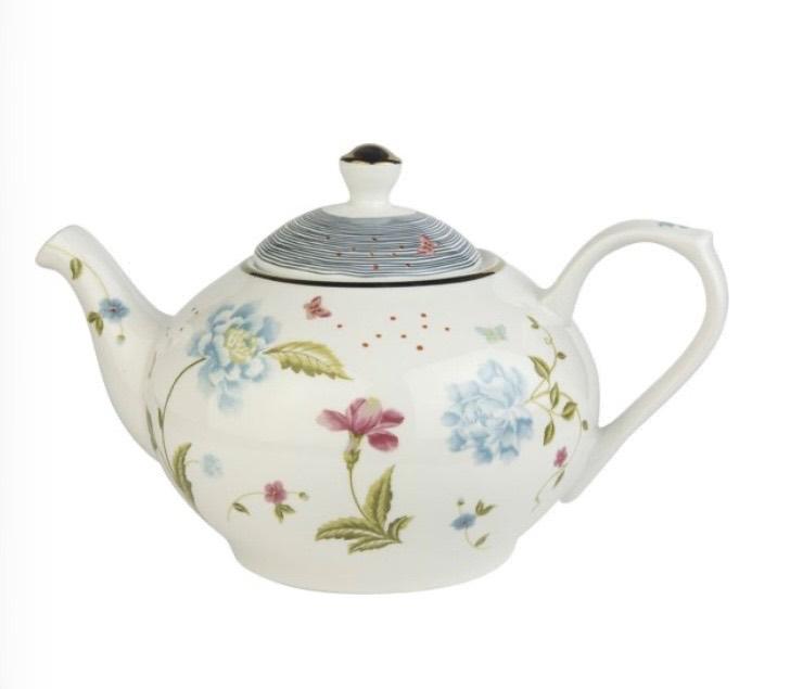 Laura Ashley theepot, Elveden wit, Heritage collectables, Overige typen, Ophalen of Verzenden, Zo goed als nieuw, Overige stijlen