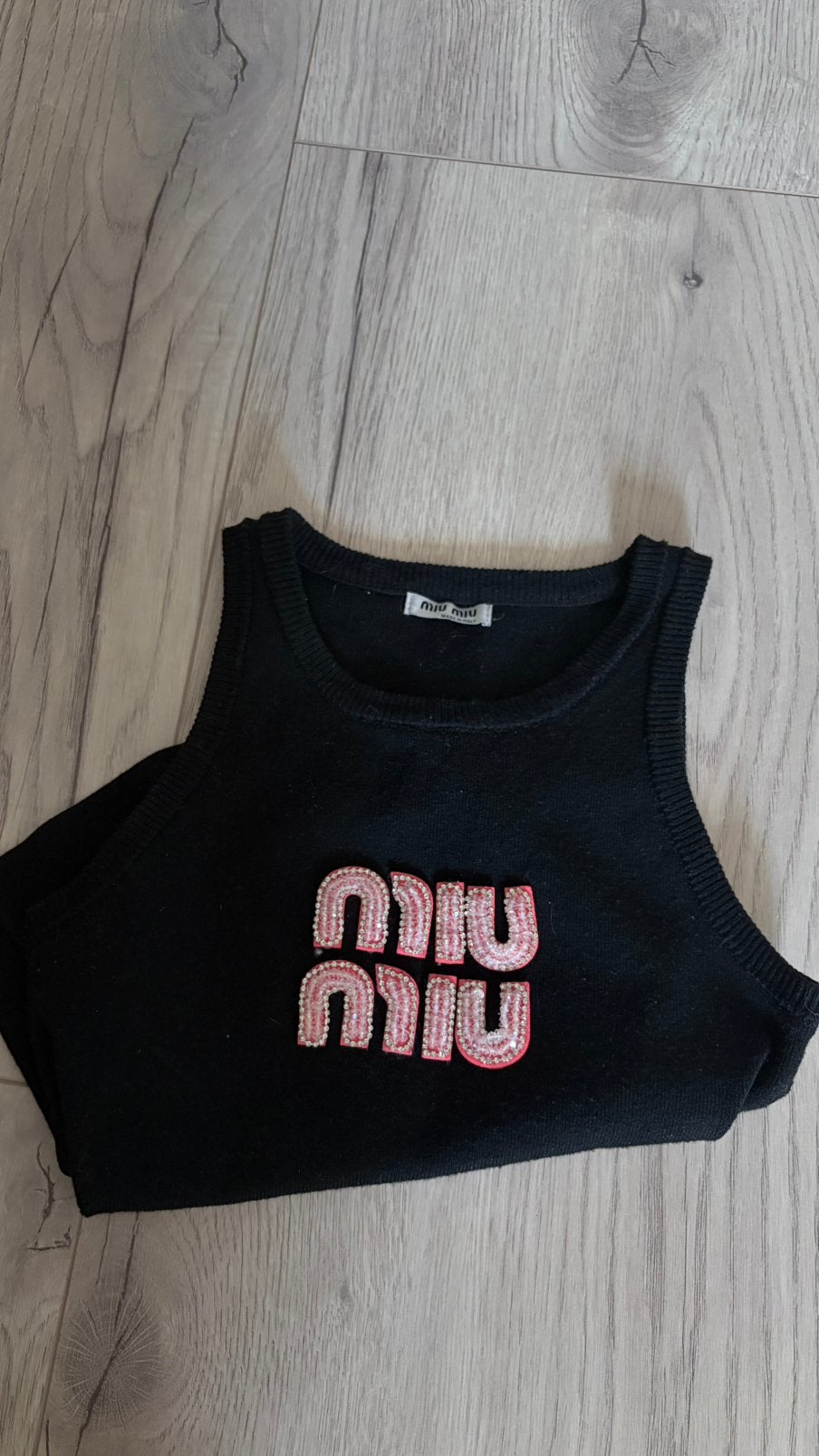 MiuMiu tanktop, Verzenden, Zo goed als nieuw, Maat 34 (XS) of kleiner, Zonder mouw