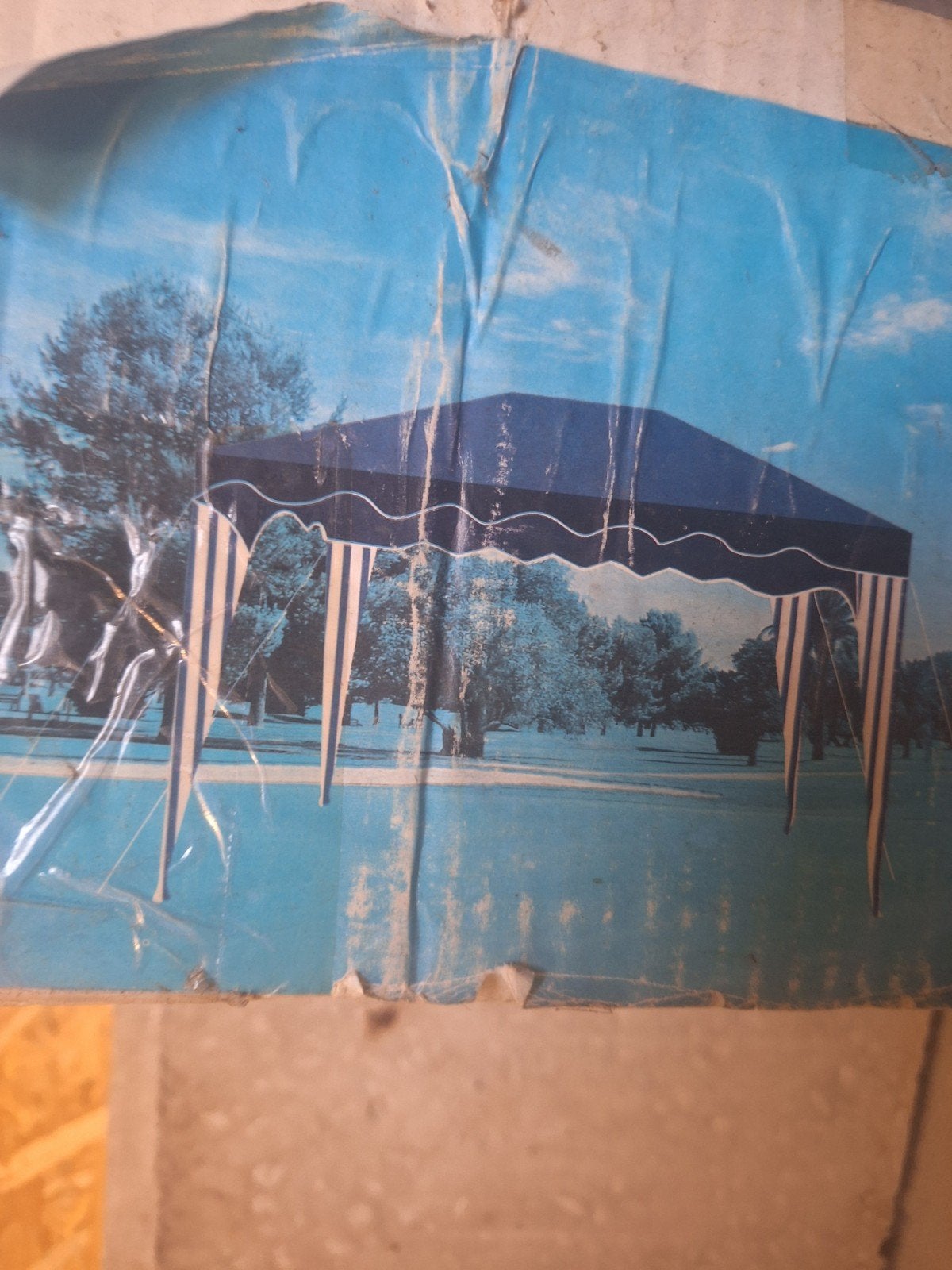 partytent blauw/wit 3x2 meter Bieden, Ophalen, Gebruikt, Minder dan 5 meter, Partytent
