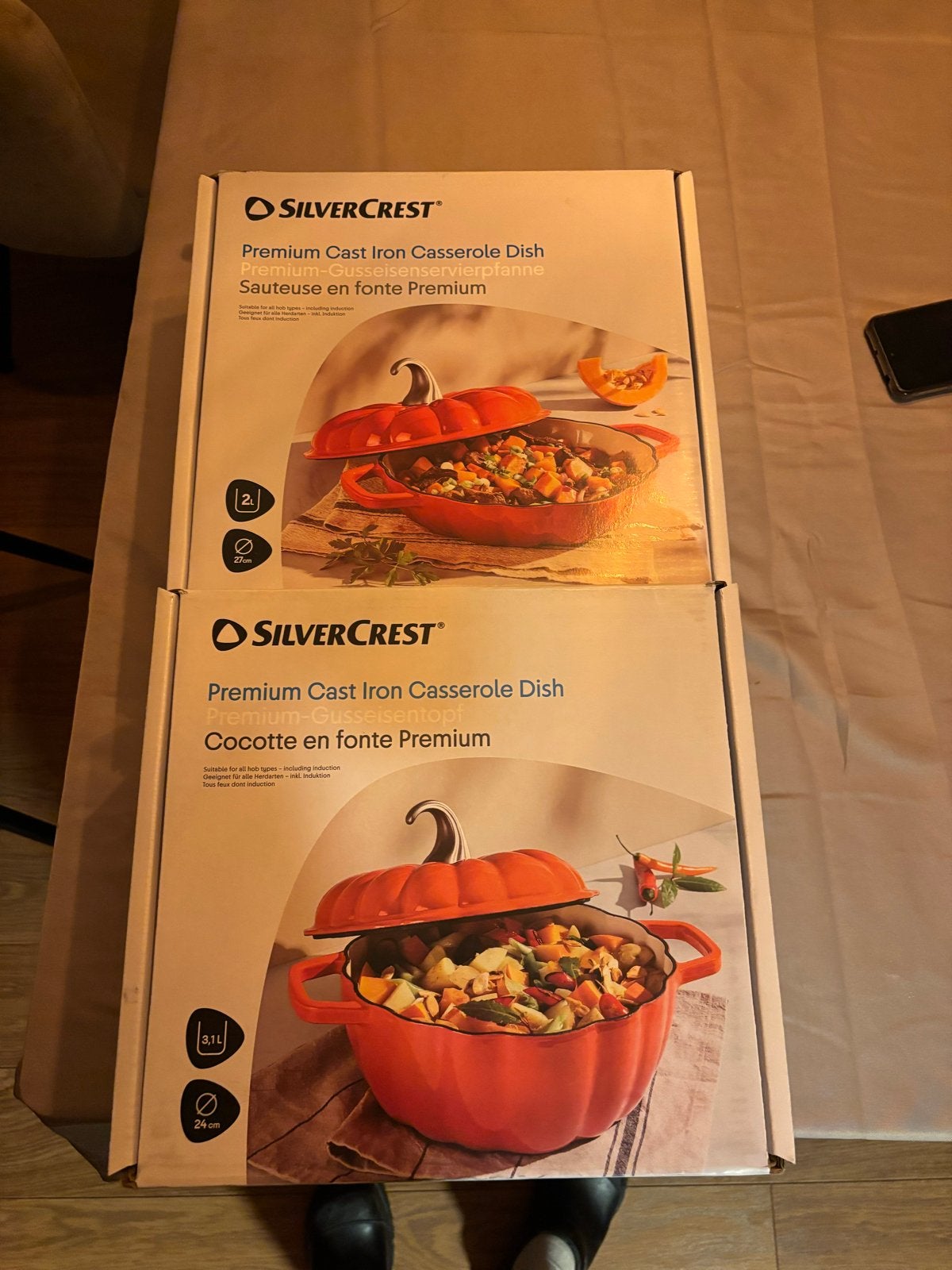 Silvercrest Premium Gietijzeren Pompoen Braadpan set, Met deksel, Nieuw, Ophalen of Verzenden, Overige merken