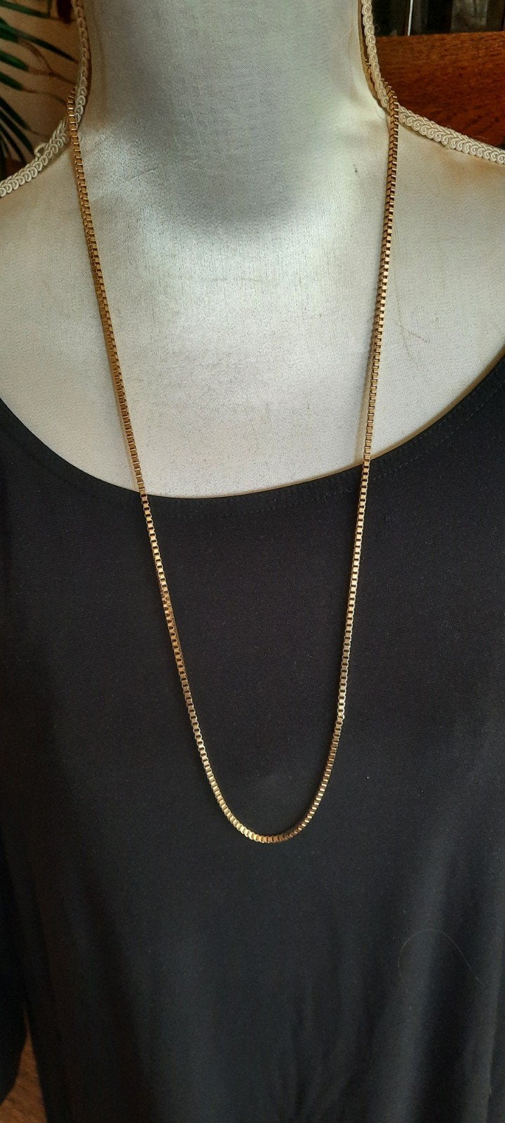 Vintage ketting, venetiaanse schakel, 18 karaat gold filled., Sieraden, Tassen en Uiterlijk, Kettingen, Ophalen of Verzenden, Zo goed als nieuw