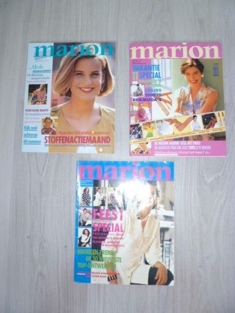 Marion: 3 naaitijdschriften uit 1992 + 2 extra patroonbladen, Ophalen of Verzenden, Zo goed als nieuw, Vrouw, Marion