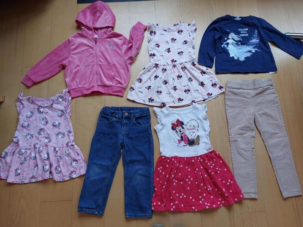 TRENDY pakket JURKJES + BROEKEN maat 104 MEISJE alles ZGAN, Ophalen of Verzenden, Zo goed als nieuw, Maat 104