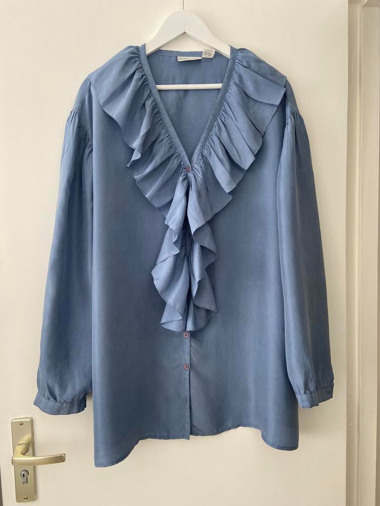 Liz Claiborne zijden blouse XXL, Kleding | Dames, Ophalen of Verzenden, Zo goed als nieuw, Maat 46/48 (XL) of groter, Blauw