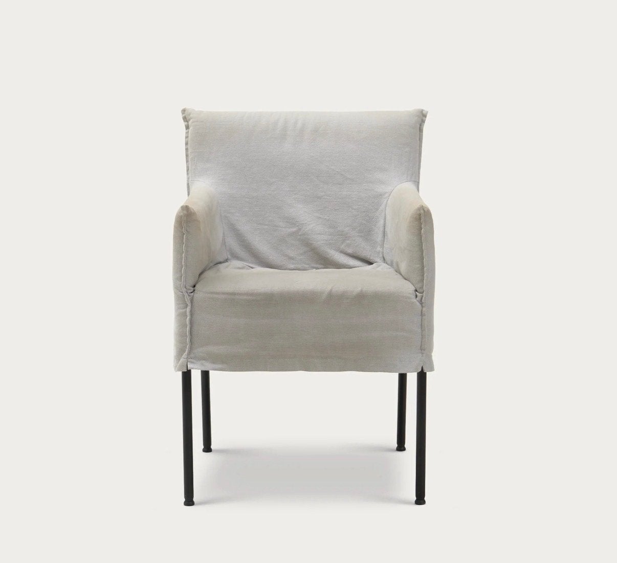 Set van 6 moderne eetkamerstoelen Pim -  linnen katoen, Ophalen, Gebruikt, Metaal, Grijs