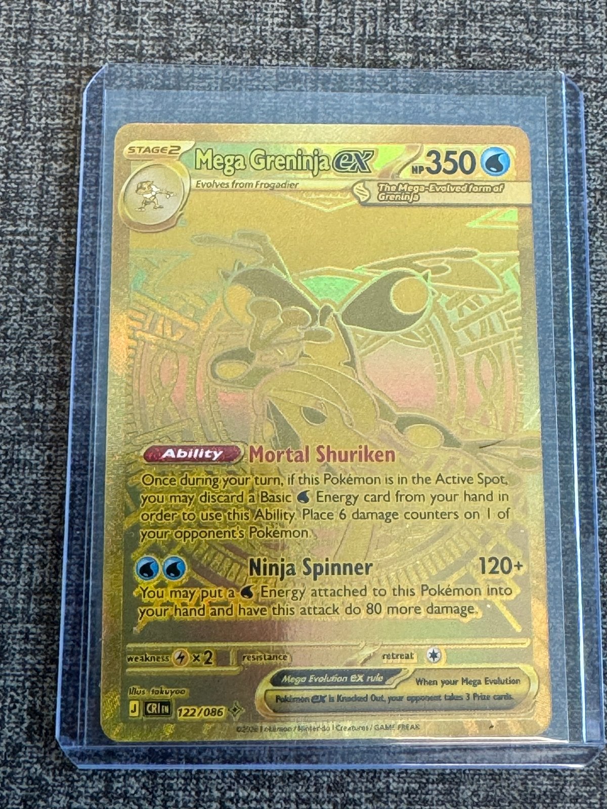 Pokemon Chaos Eising Mega Greninja EX 122/086, Ophalen, Zo goed als nieuw, Losse kaart, Foil
