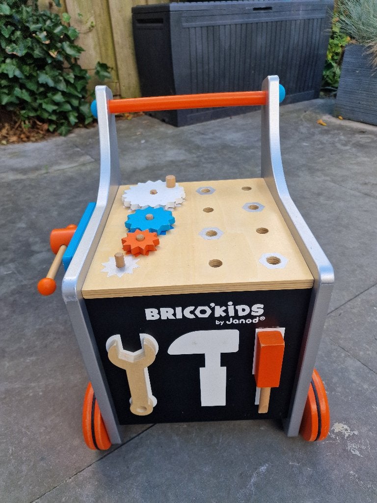 Werkbank loopwagen van Brico's kids, Kinderen en Baby's, Ophalen, Gebruikt, Duw- of Trekspeelgoed