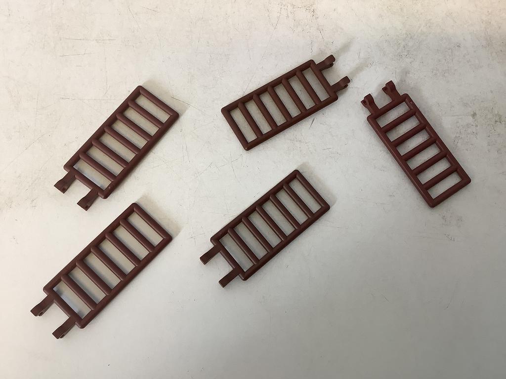 Lego stang rooster 7x3 met 2 clips (ladder) bruin, Ophalen of Verzenden, Gebruikt, Losse stenen, Lego