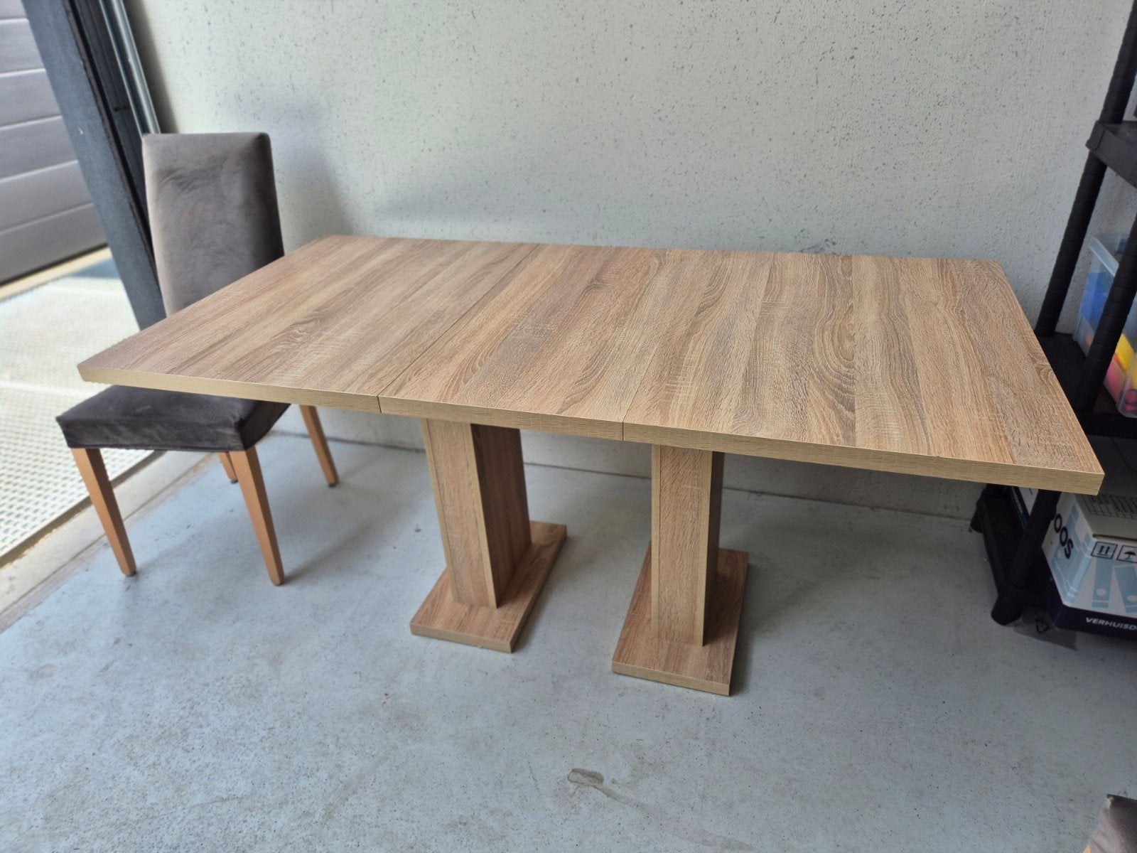 Uitschuifbare eettafel 80x120/160 cm, bladhoogte 75 cm