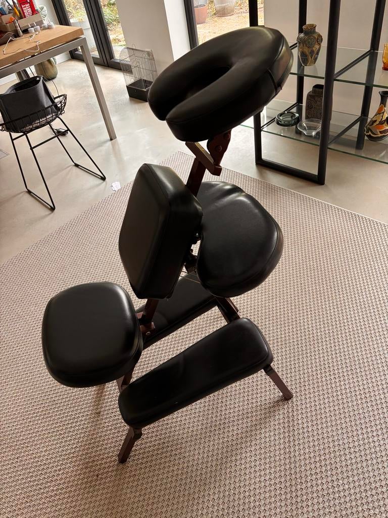 Verstelbare Massage Stoel - Zwart, Huis en Inrichting, Stoelen, Zo goed als nieuw, Eén, Metaal, Zwart, Ophalen of Verzenden