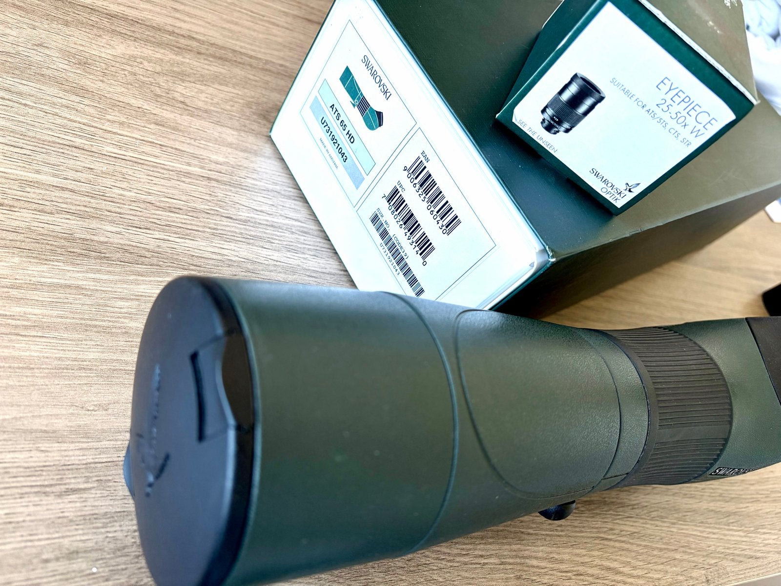 Complete set: Swarovski ATS 65HD + 25-50xW Oculair + statief, Audio, Tv en Foto, Optische apparatuur | Telescopen, Ophalen of Verzenden