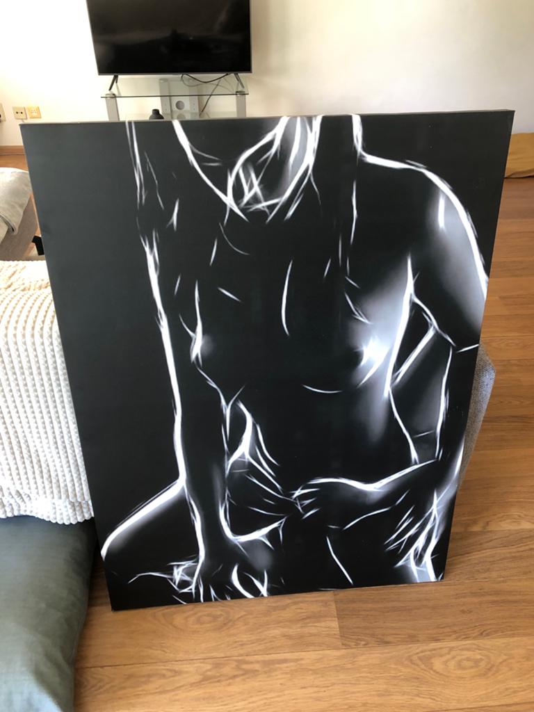 Erotisch schilderij van een koppel, zwart-wit, Antiek en Kunst, Kunst | Schilderijen | Modern, Ophalen