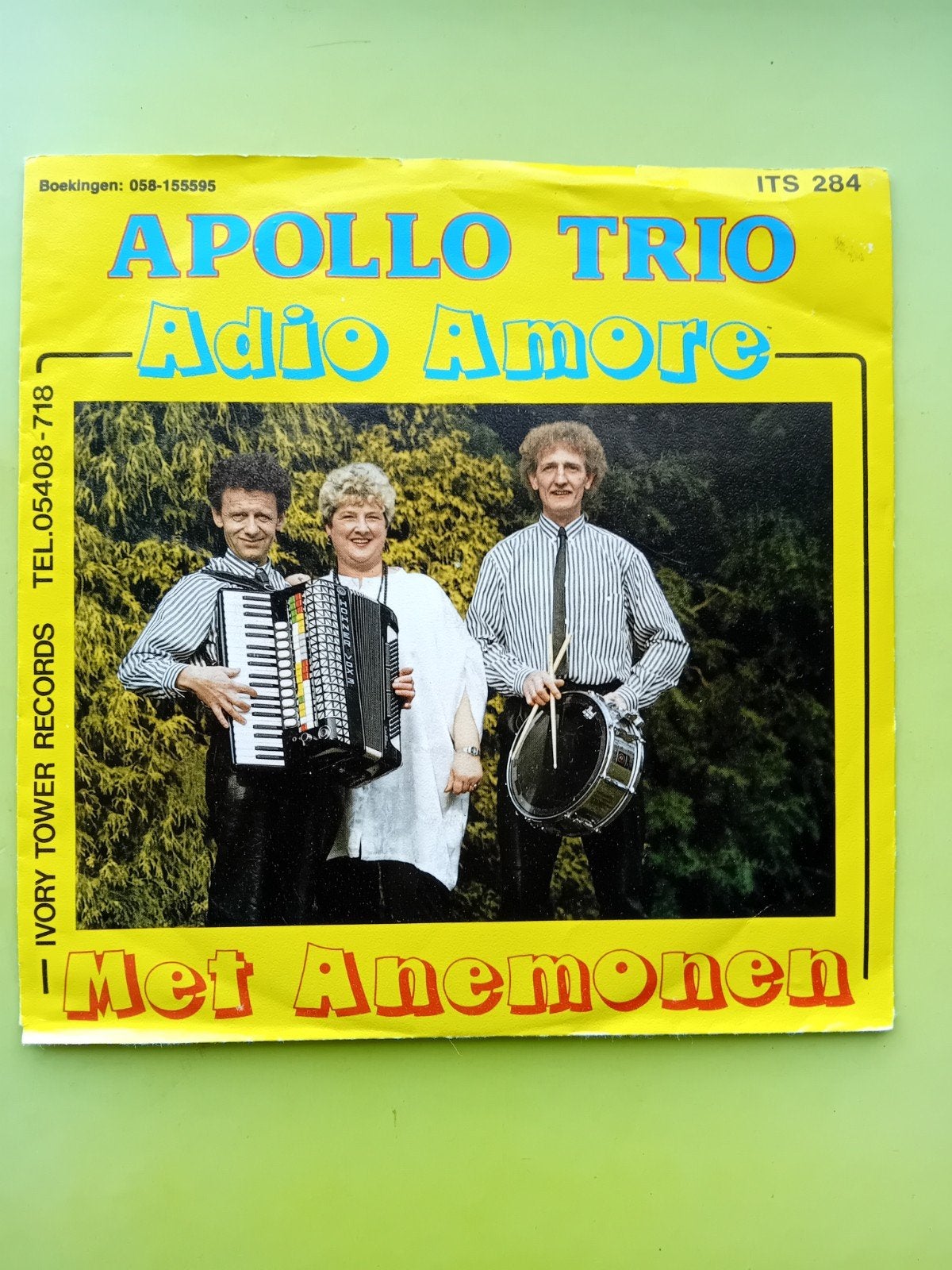 Apollo Trio - Adio Amore / Met Anemonen (Vinyl Single), Gebruikt, Overige formaten, Levenslied of Smartlap, Fotohoes
