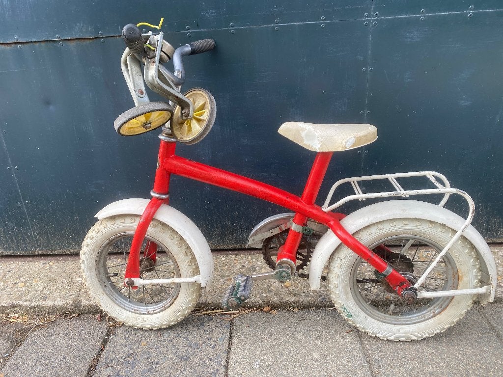 Vintage kinderfiets Locomotief, Fietsen en Brommers, Overige merken, Terugtraprem, Zijwieltjes, Gebruikt