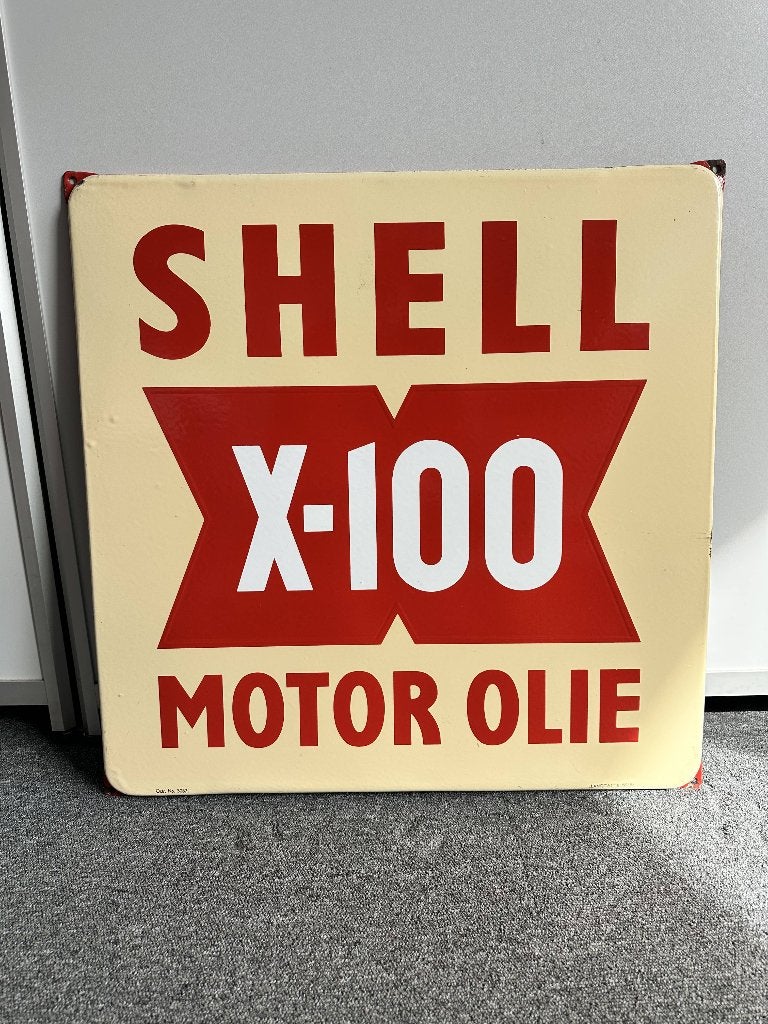SHELL Emaille reclame bord, Ophalen, Zo goed als nieuw, Reclamebord