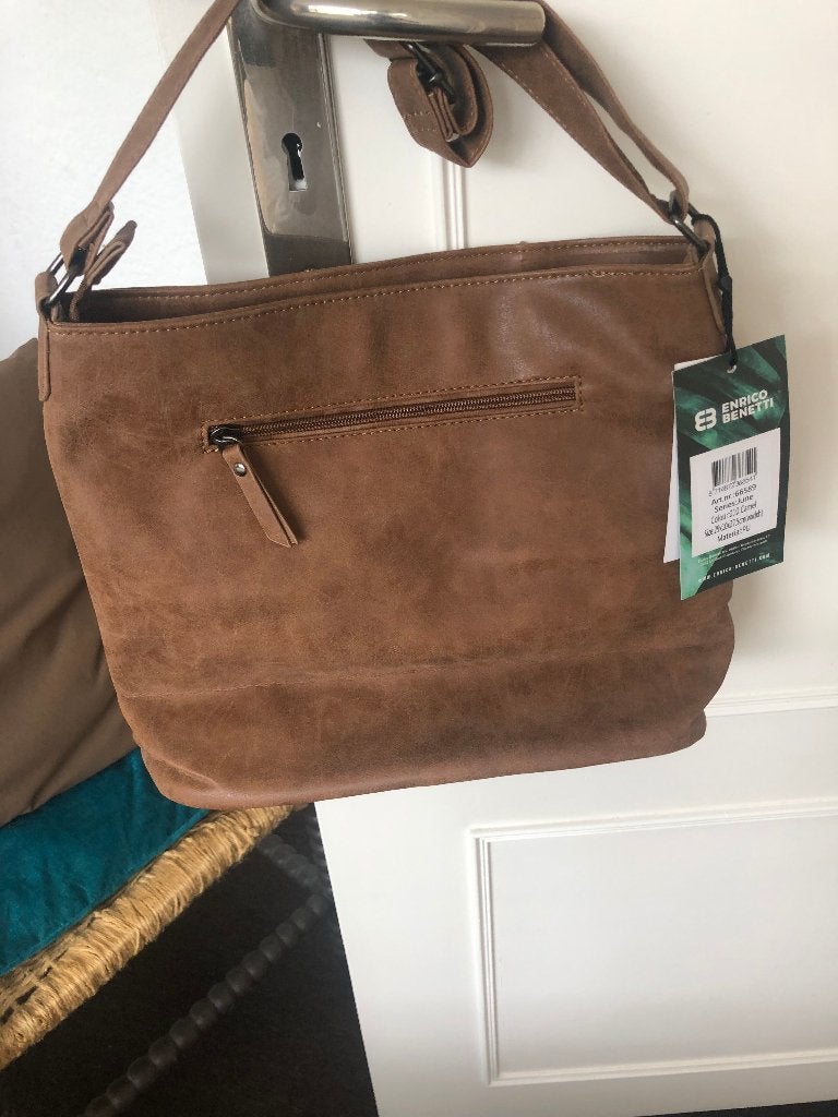 nieuwe mooie bruine tas schoudertas--rits sluiting, Ophalen of Verzenden, Nieuw, Bruin