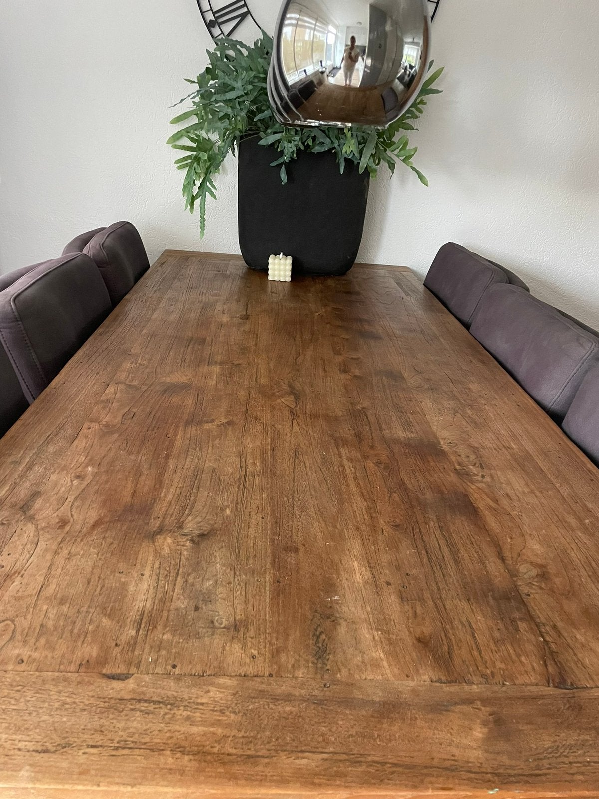Teak robuuste tafel 220x100 cm, Ophalen, 100 tot 150 cm, Teakhout, 200 cm of meer