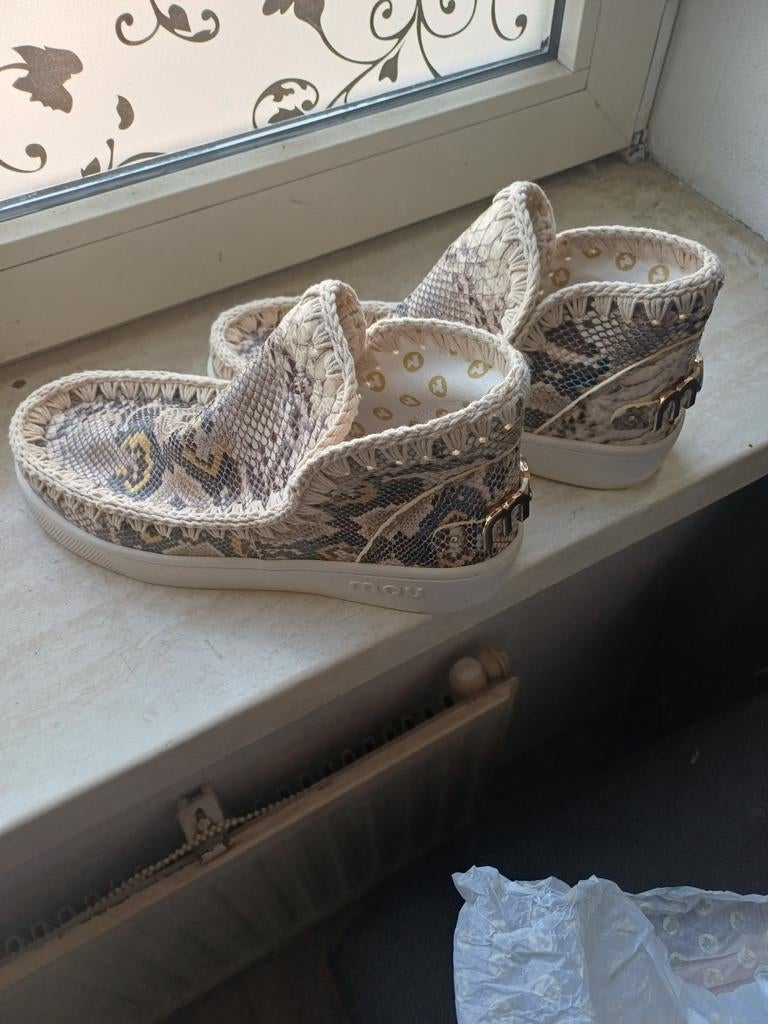 Originele Mou Dames Schoenen - Slangenprint Instappers, Mou, Ophalen of Verzenden, Zo goed als nieuw, Instappers