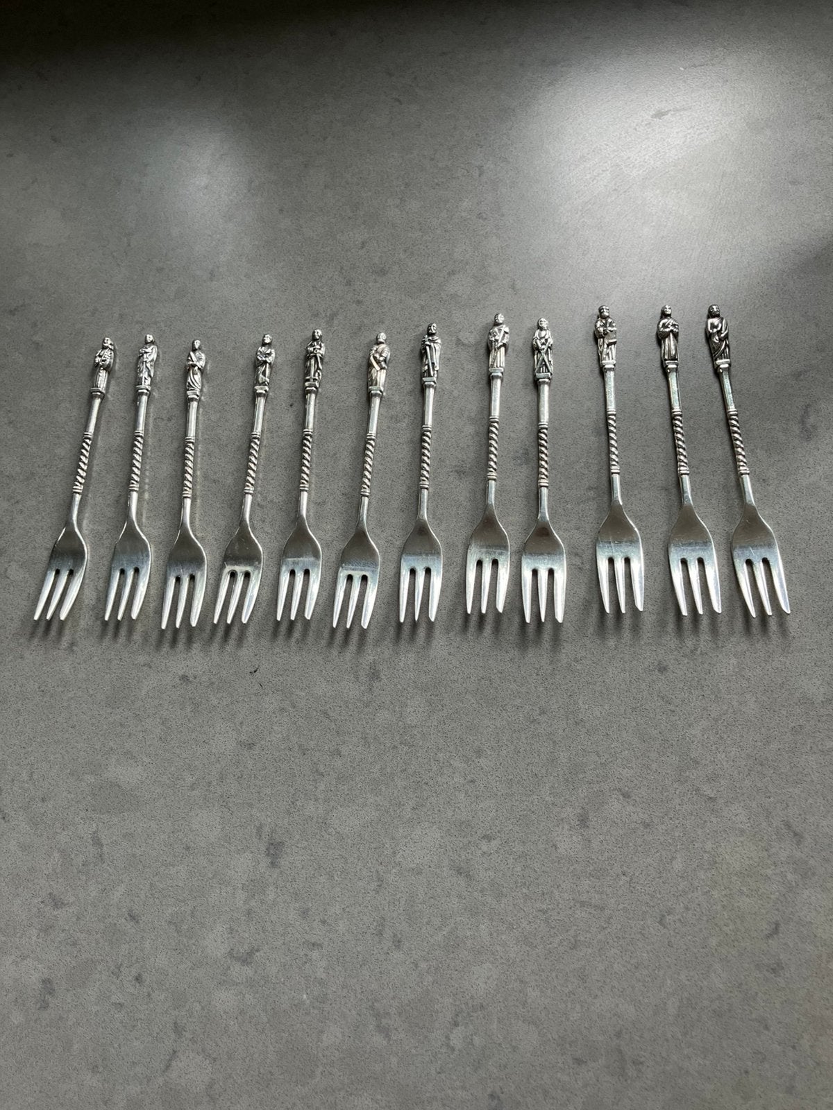 12 apostel vorkjes lengte 12cm  zie beschrijving, Ophalen of Verzenden
