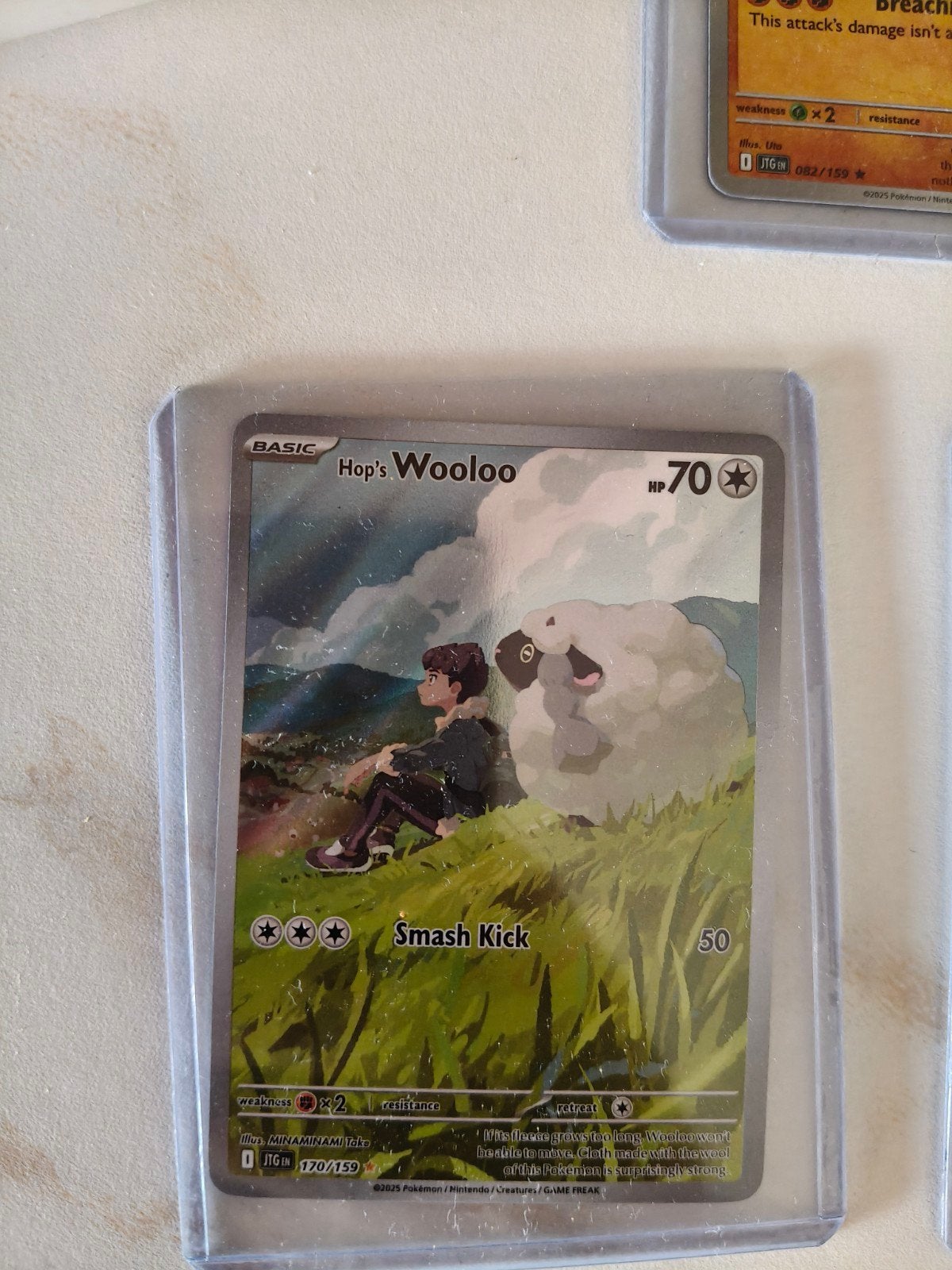 Hologram Pokémon kaarten - Hop's Wooloo, Regirock, Shelgon, Ophalen of Verzenden, Zo goed als nieuw, Meerdere kaarten, Foil