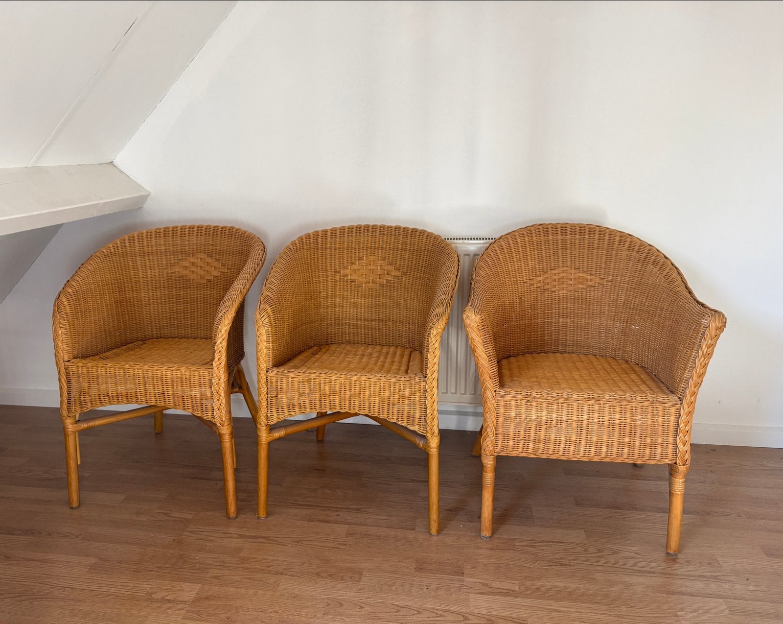 Set van 3 rotan stoelen - Vintage/Retro, Ophalen, Gebruikt, Overige kleuren, Drie