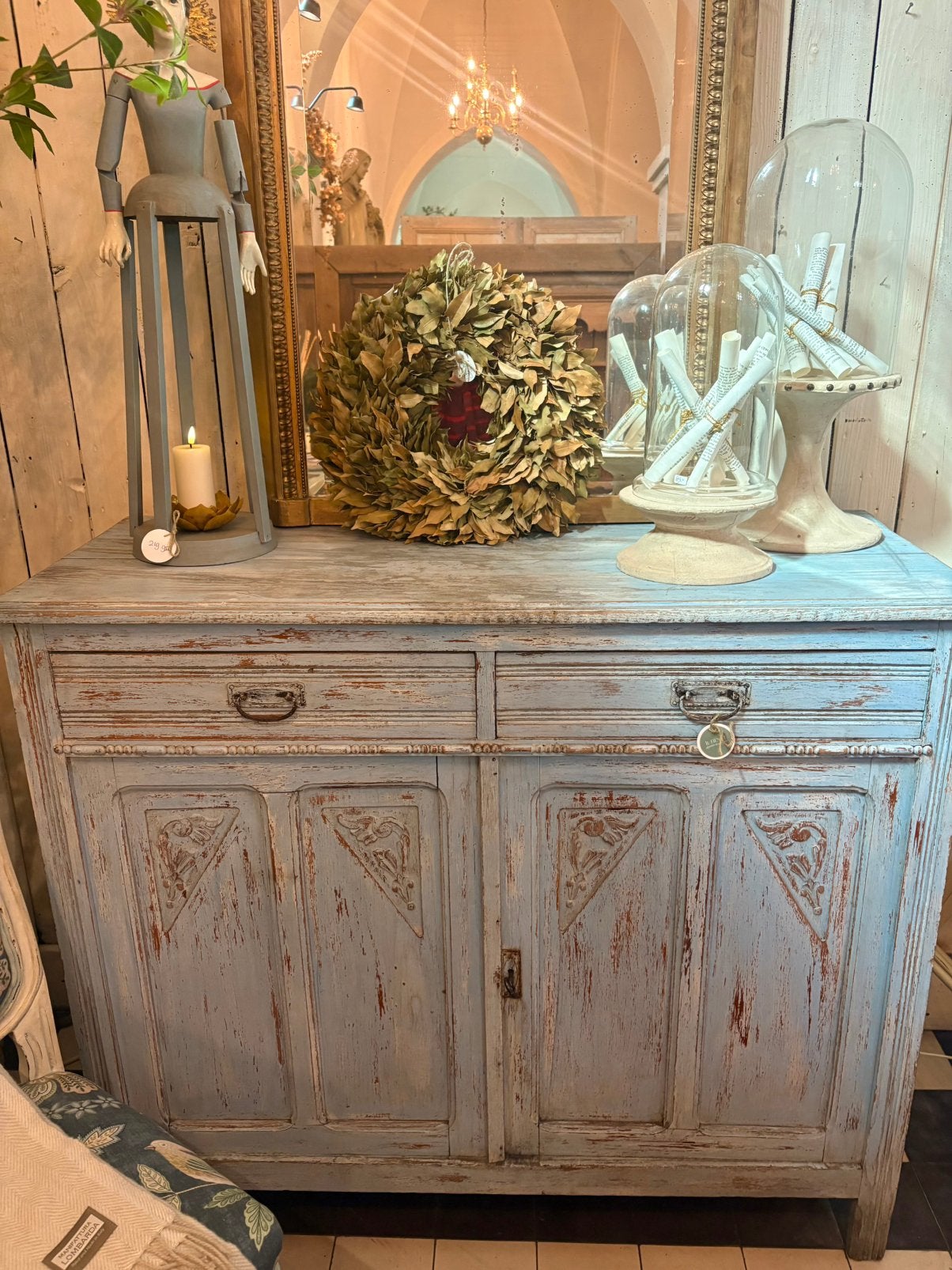 Prachtige houten commode kast in blauwe tint, Ophalen of Verzenden