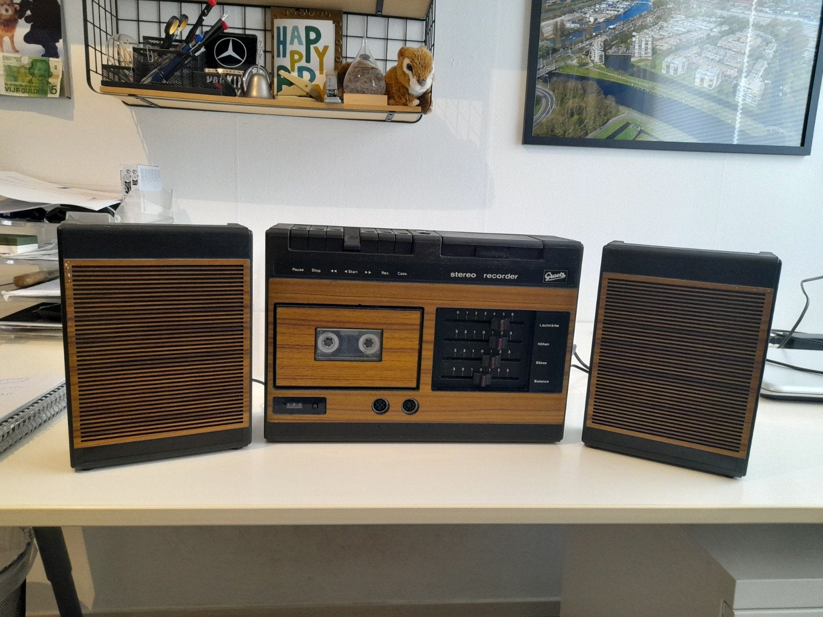 Onwijs gave vintage Graetz 304 Stereo Cassetterecorder, Ophalen, Speakers, Overige merken