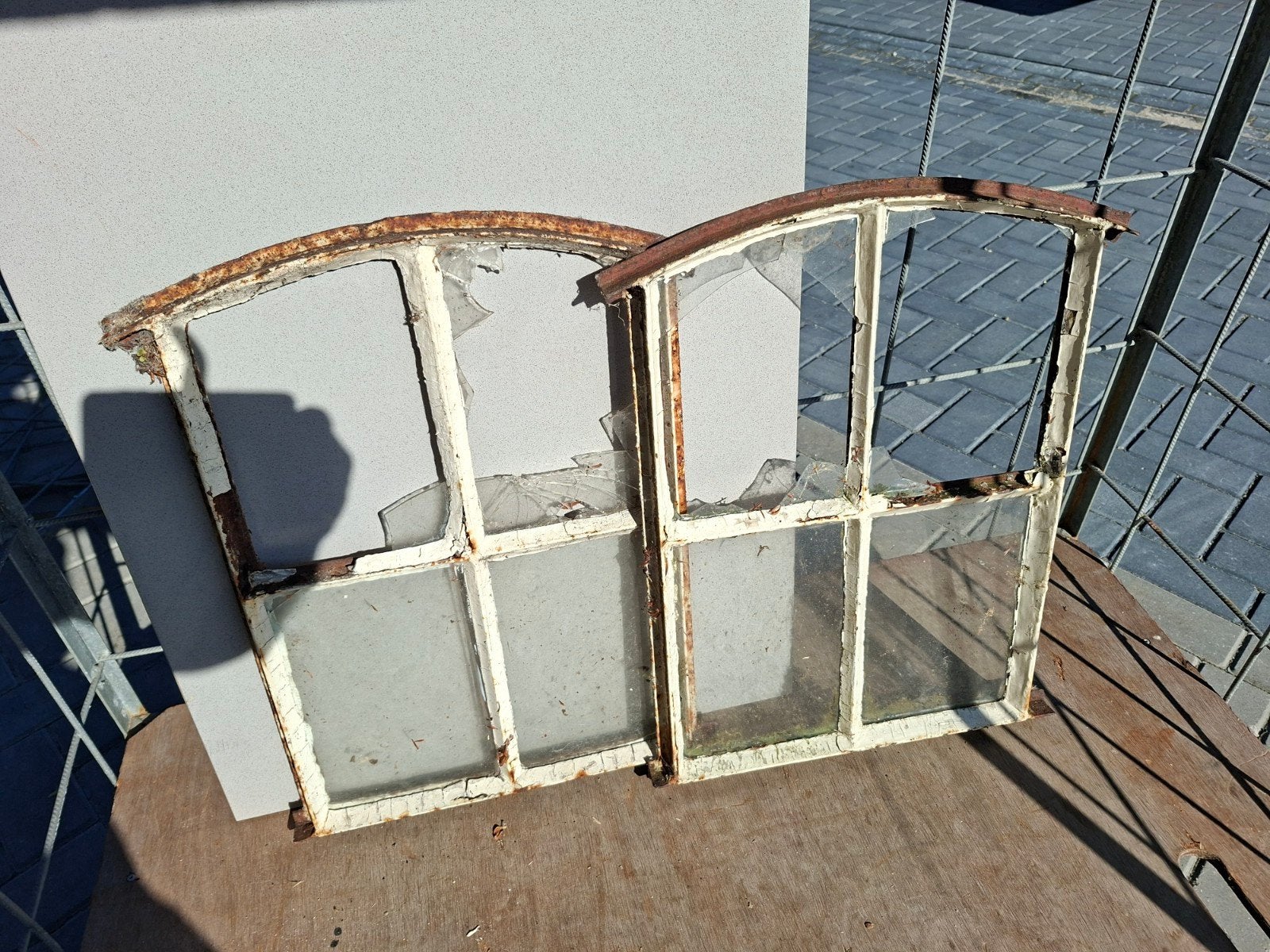 Vintage gietijzeren raampjes voor tuinhuis of decoratie, Gevelraam of Ruit, Gebruikt, Minder dan 80 cm, Minder dan 80 cm
