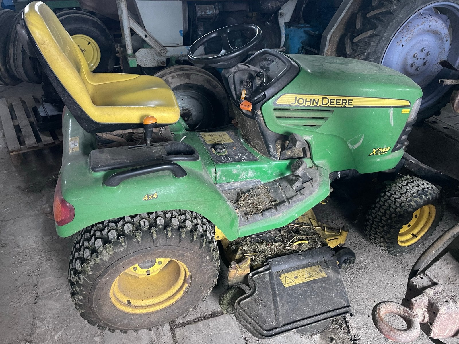 John Deere X478 Zitmaaier - Krachtige 4x4 Grasmaaier, Tuin en Terras, Ophalen, Cirkelmaaier, Gebruikt, Opvangbak