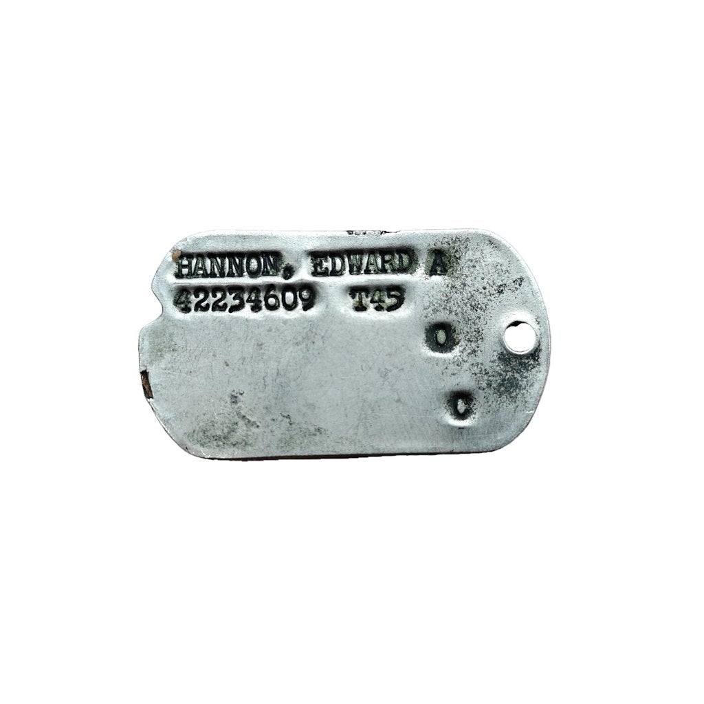 WWII US Dog Tag Hannon, Ophalen of Verzenden, Amerika, Embleem of Badge